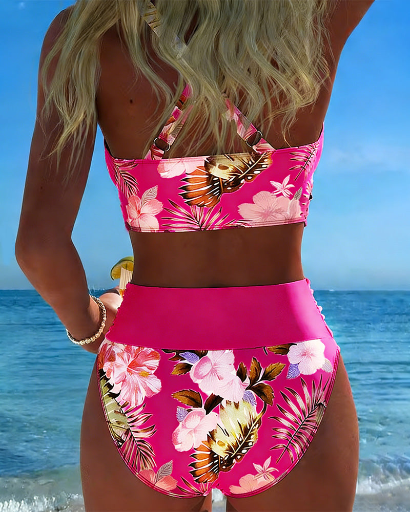 Jolina™ | Floral Contrast Split Bikini