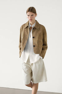 Split suede leather jacket