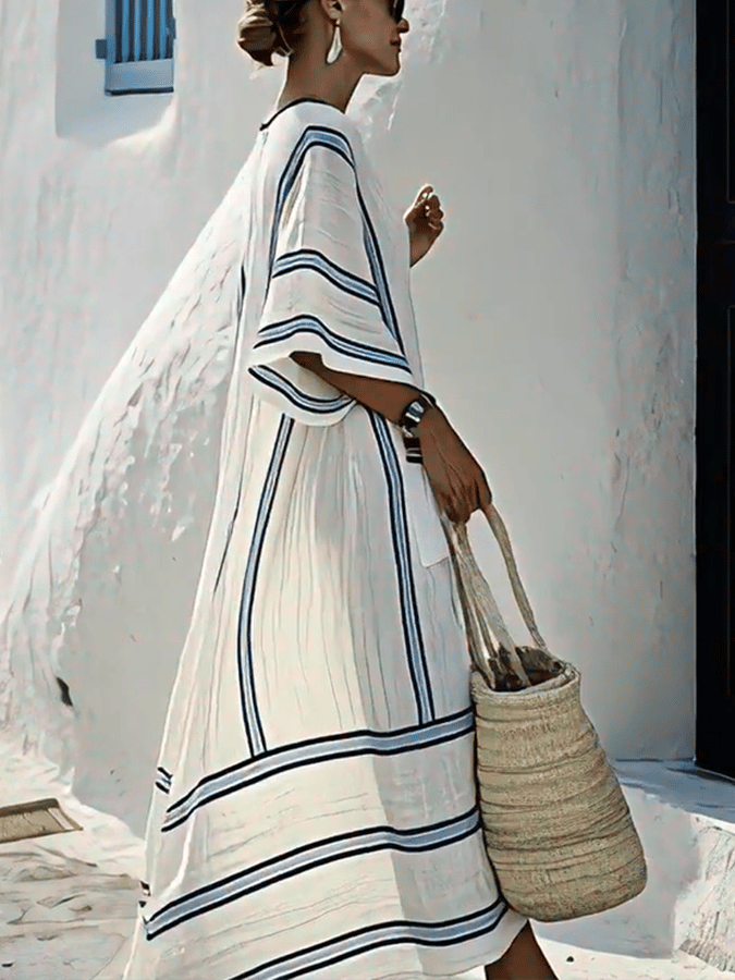 Ladies Loose Striped Dress