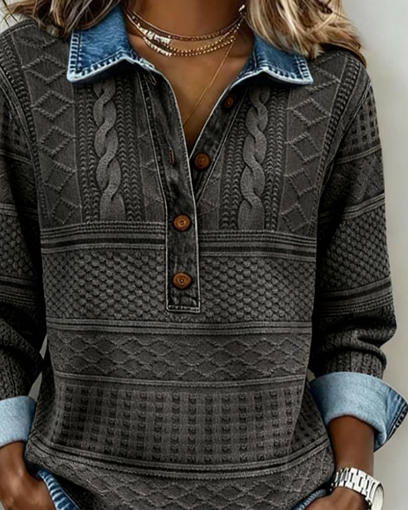 Livia – Top with Collar and Button Closure