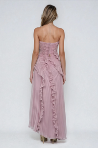 Sara | Purple Pleated Dress
