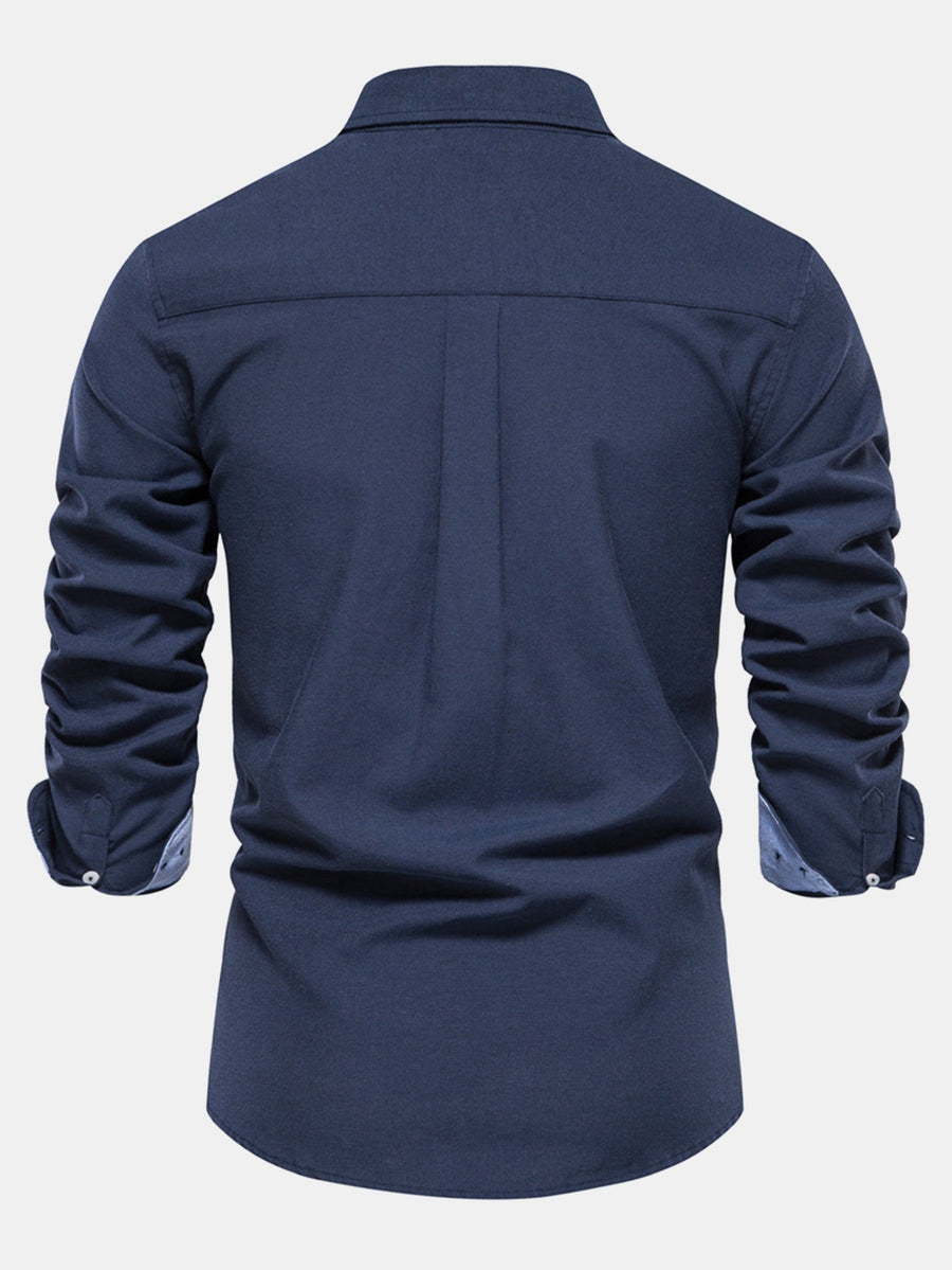 Long Sleeve Oxford Shirt with Buttons
