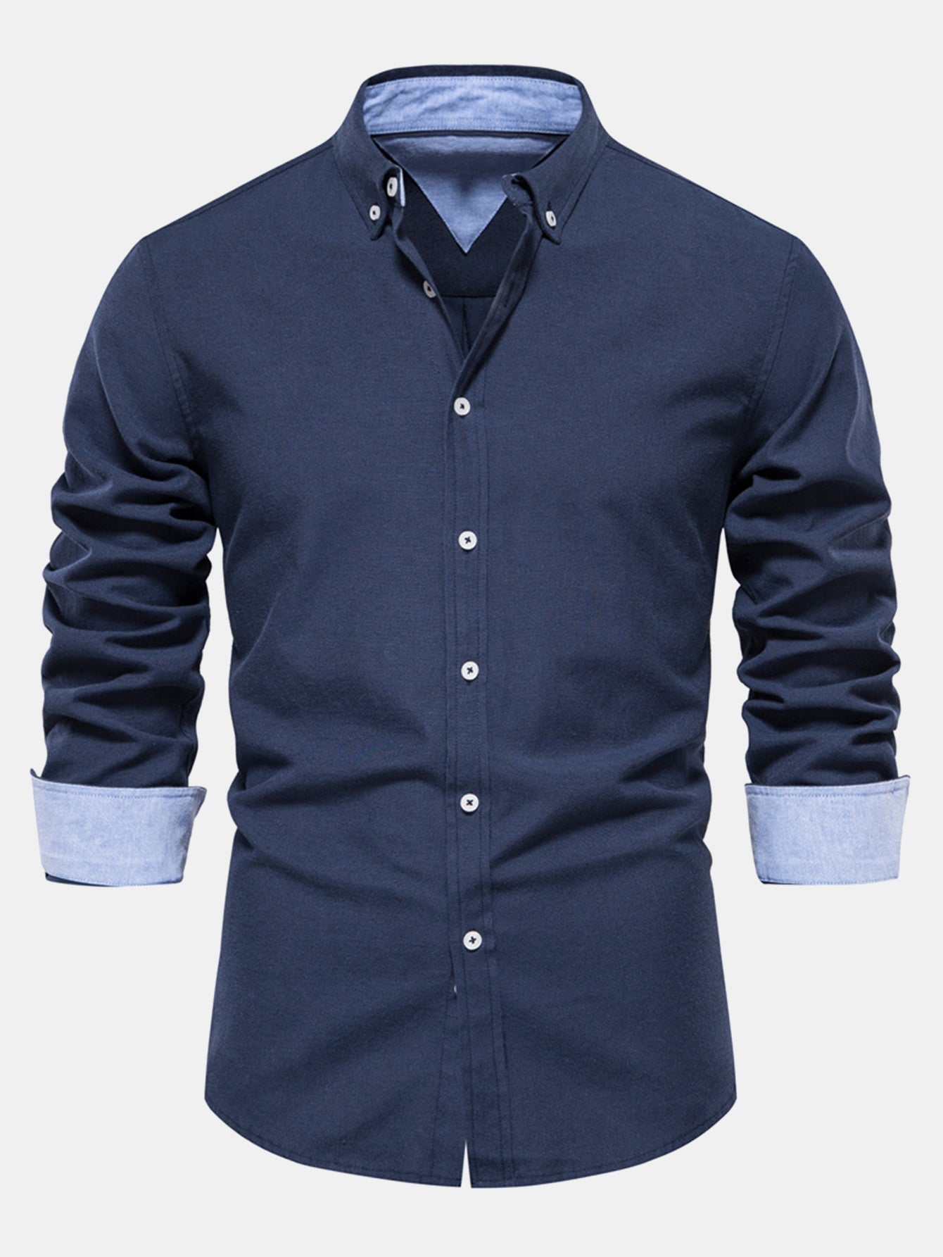 Long Sleeve Oxford Shirt with Buttons