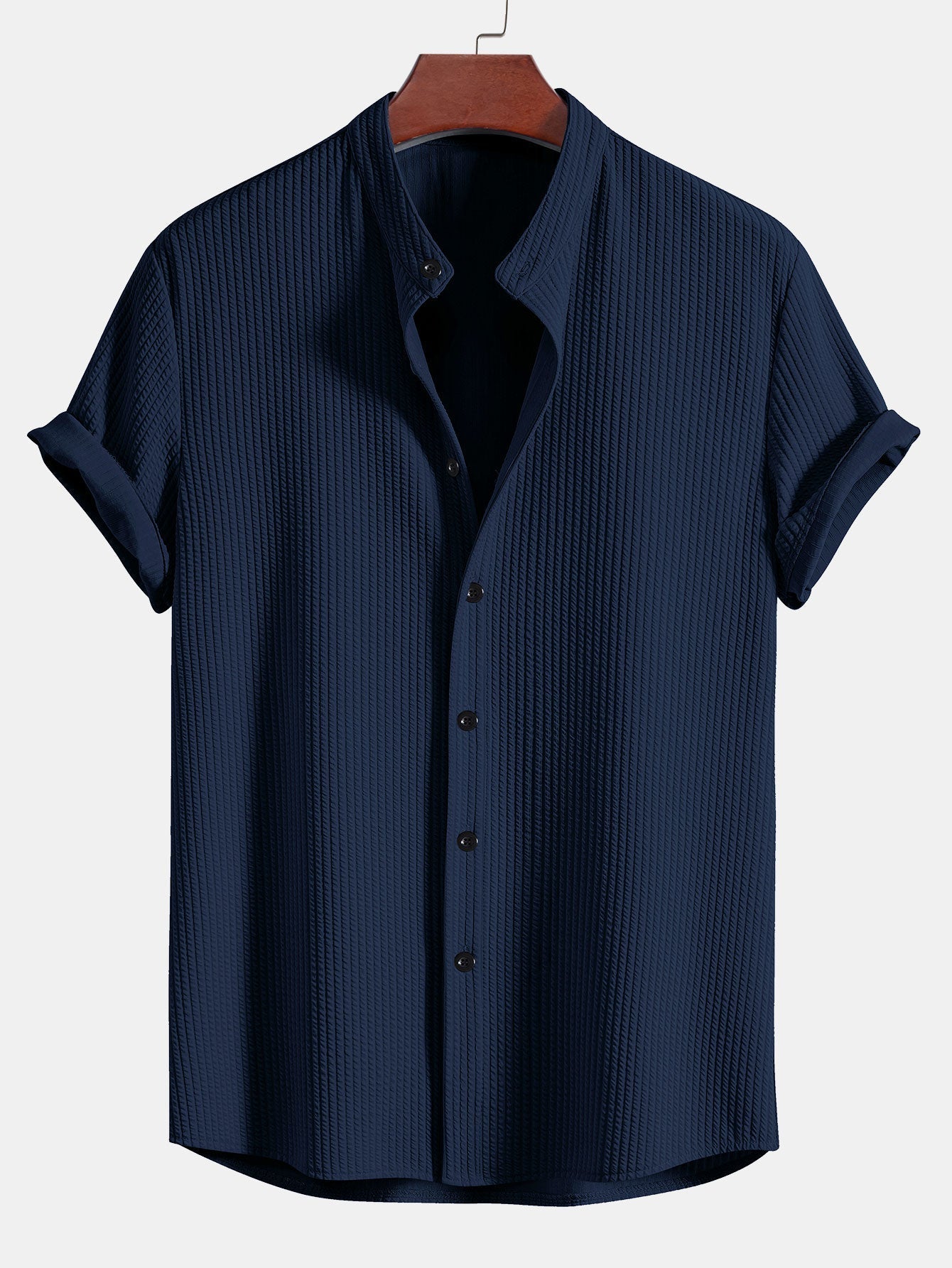 Muscle Ribbed Support Collar Shirt