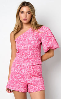 Pink shoulder top