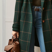 Lana™ | Long Tweed Plaid Coat