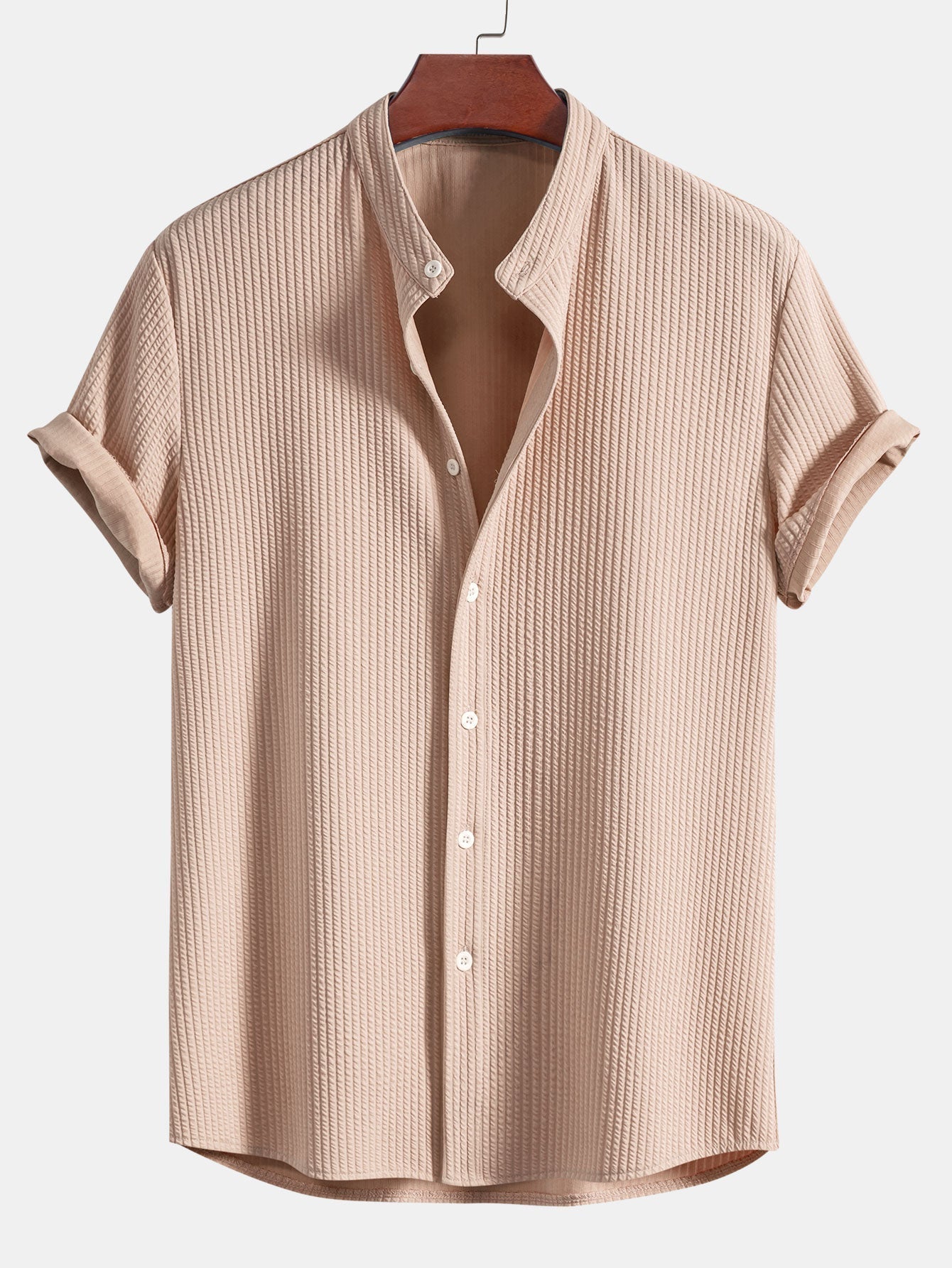Muscle Ribbed Support Collar Shirt