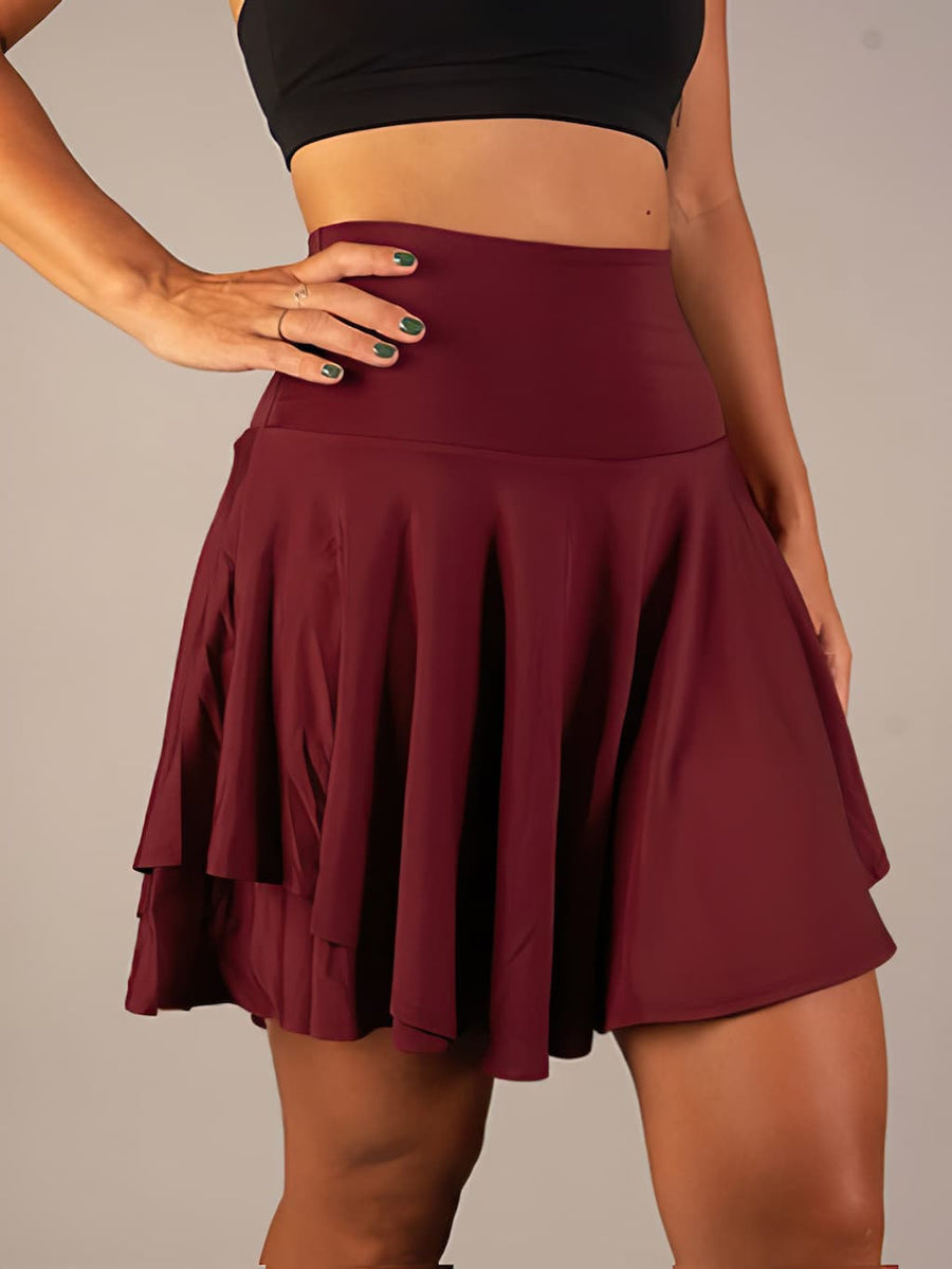ShortySkirt™ Pocket Skort – Wine Red