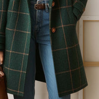 Lana™ | Long Tweed Plaid Coat
