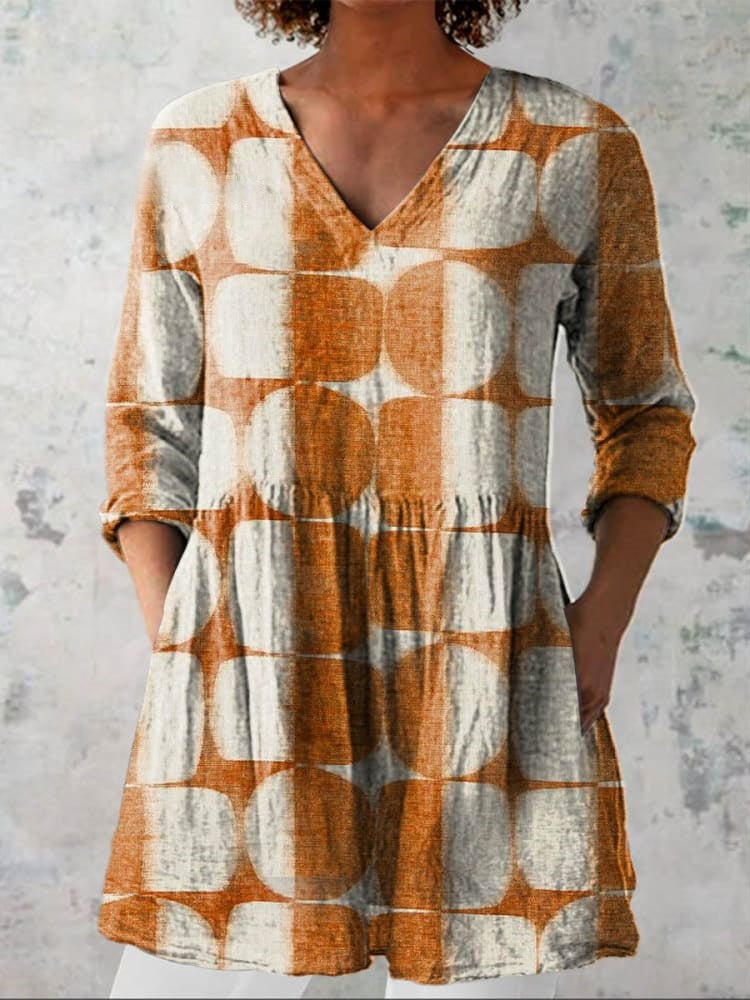 Zetland | Geometric V-Neck Shirt
