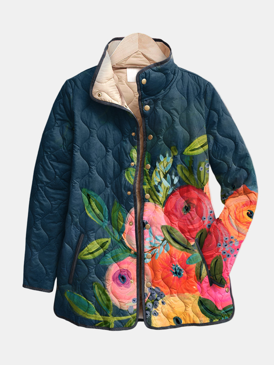 Maya | Vintage Charming Floral Quilted Jacket