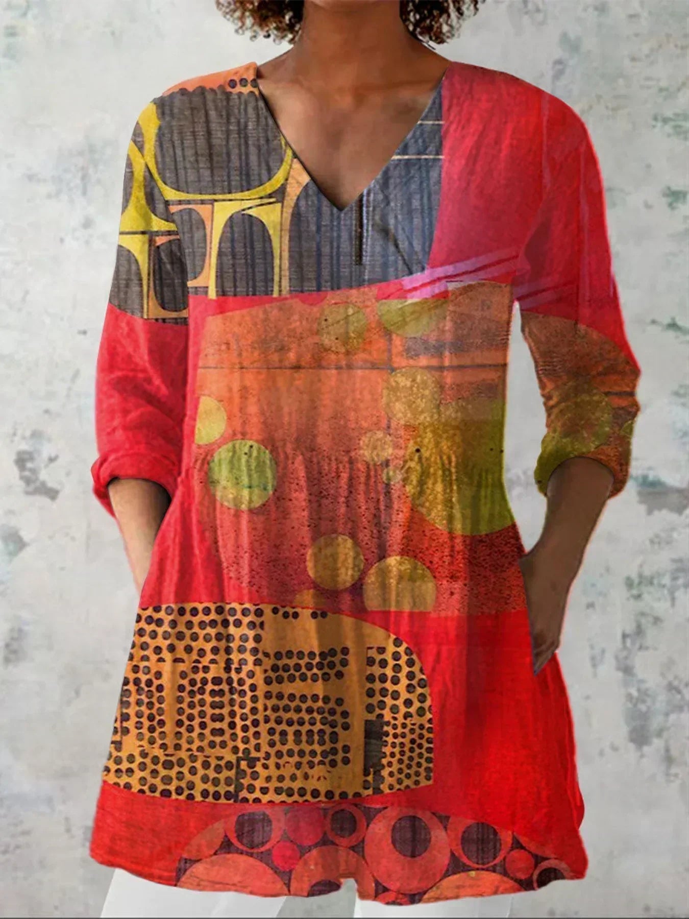Ulva | Modern Abstract V-Neck Shirt