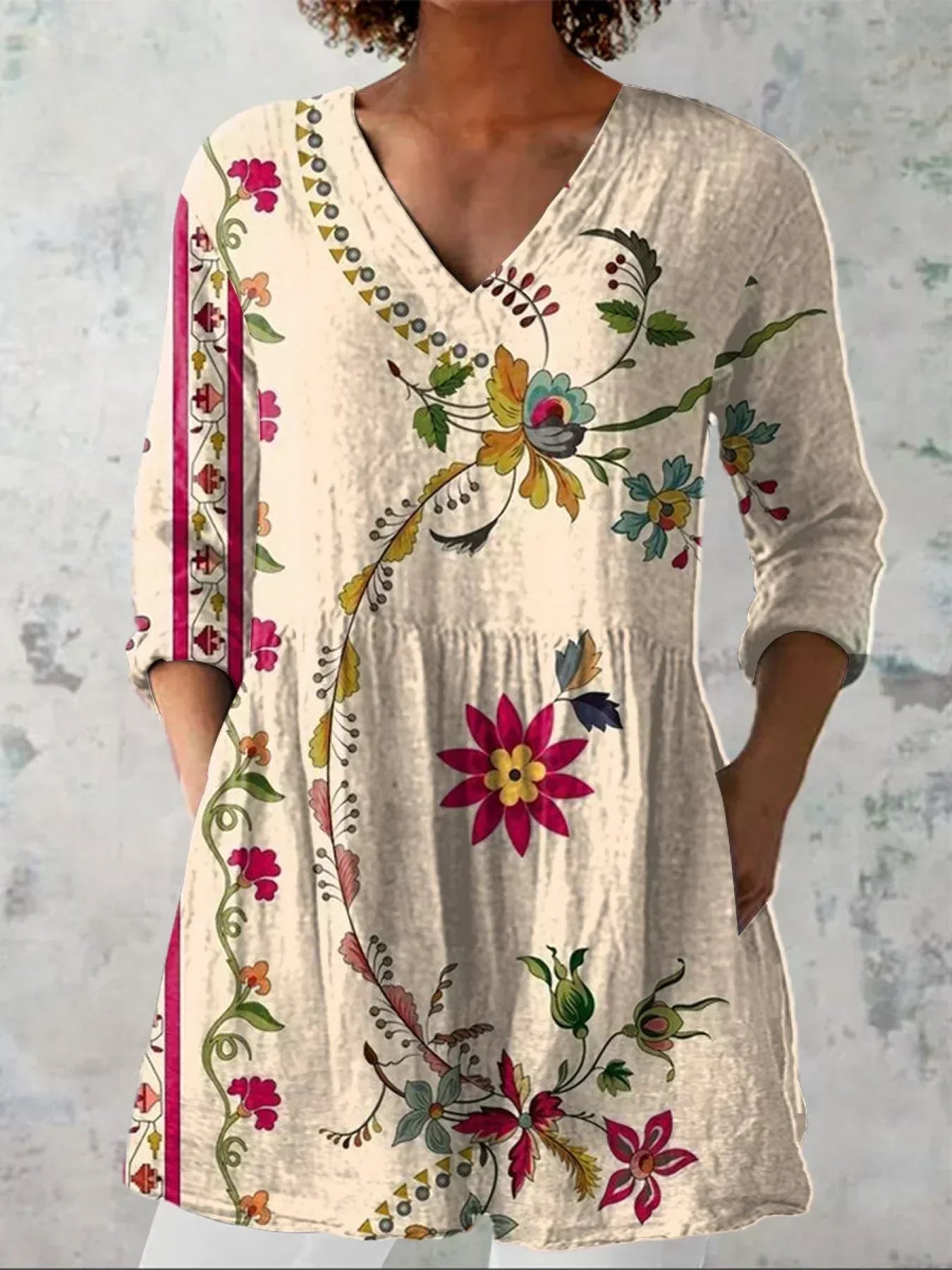 Perth | Bohemian Floral V-Neck Shirt