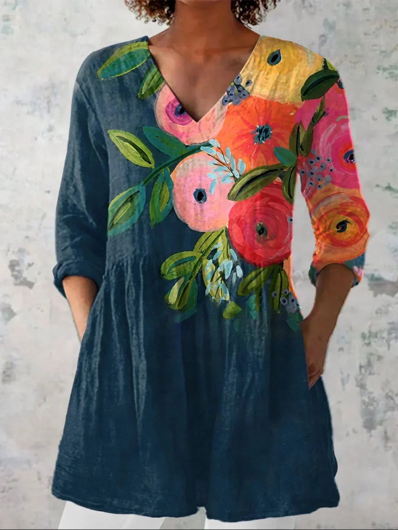 Blairgowrie | Classic Floral V-Neck Shirt
