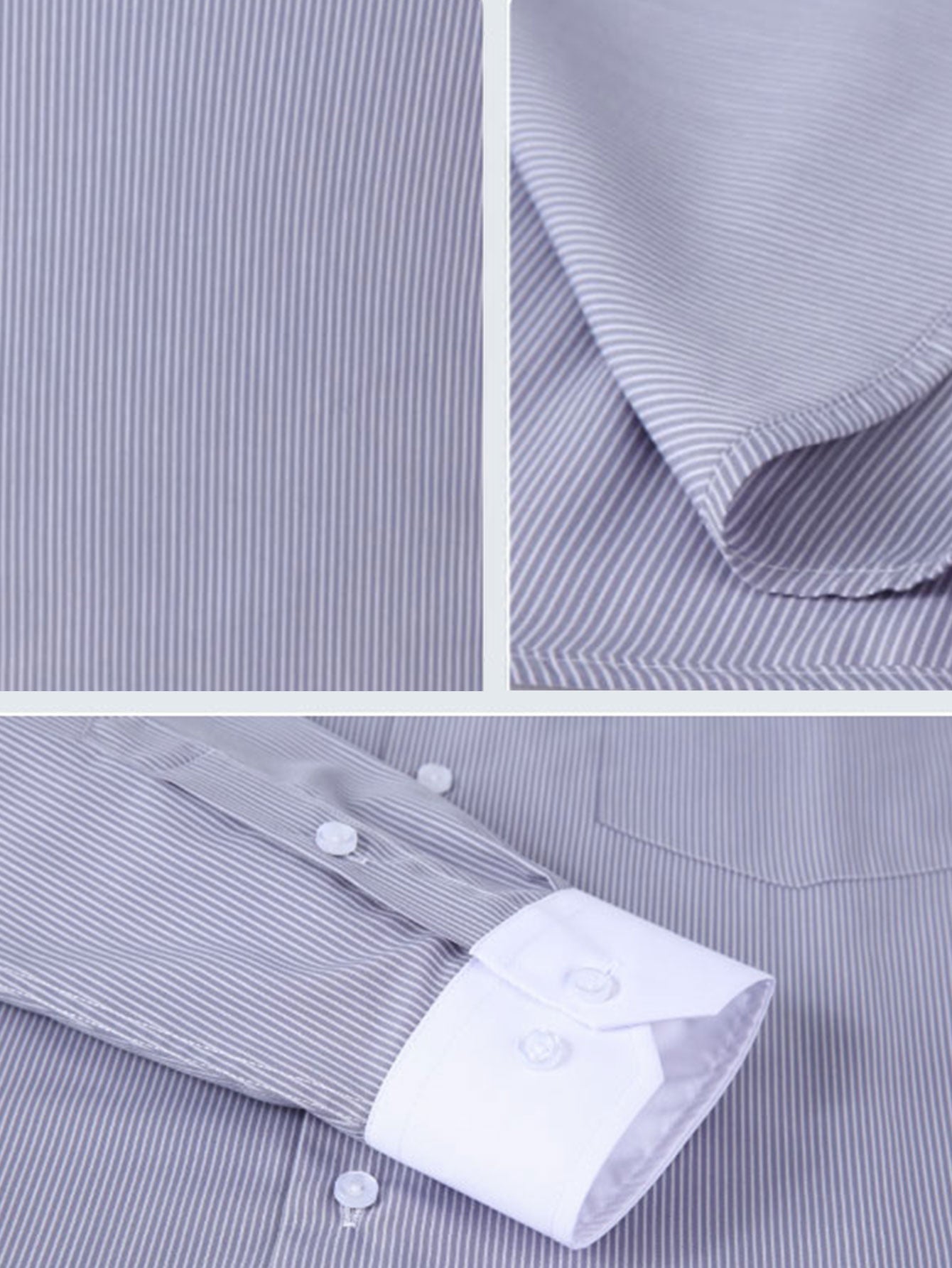 Dress Shirt with Striped Contrast Collar