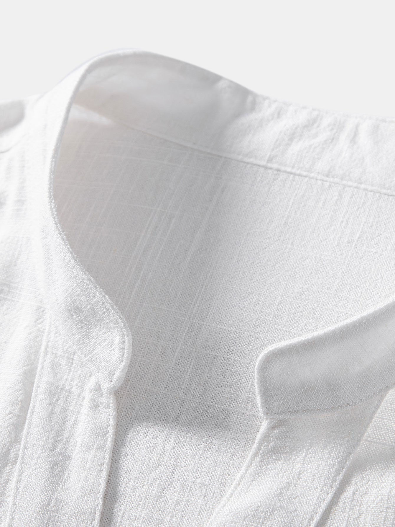 Linen and Rayon V-Neck Short Sleeve Shirt