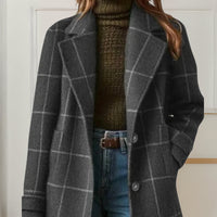 Lana™ | Long Tweed Plaid Coat