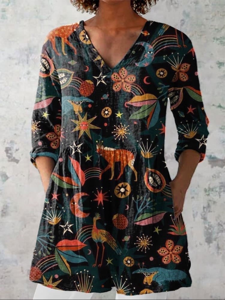 Yetts | Midnight Woodland V-Neck Shirt
