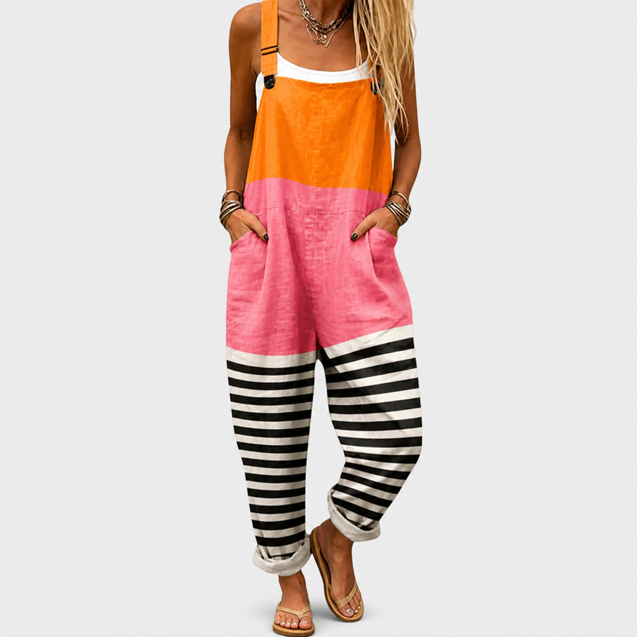 Comfortable Printed Overalls
