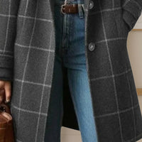 Lana™ | Long Tweed Plaid Coat