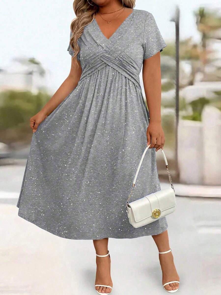 Plus Size Women's Sparkly  Dress