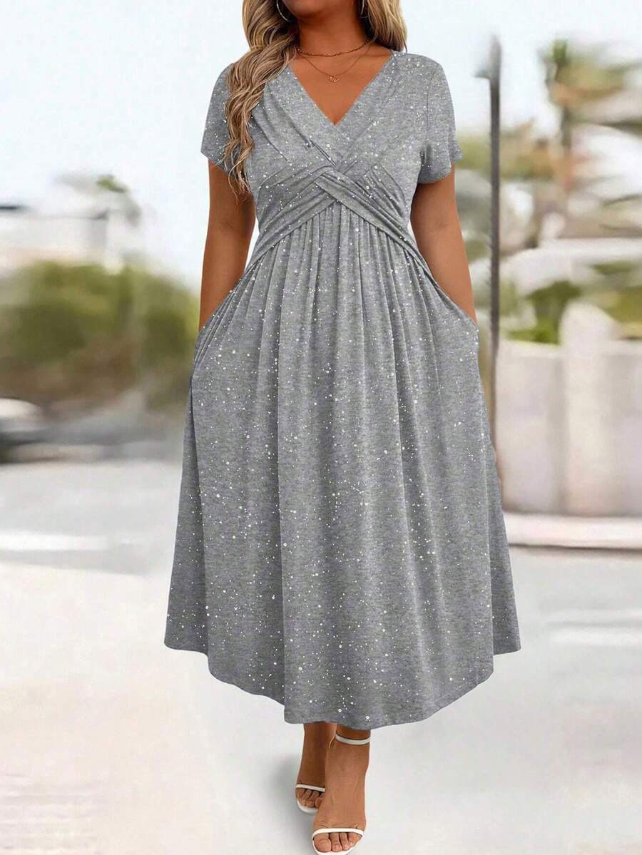 Plus Size Women's Sparkly  Dress