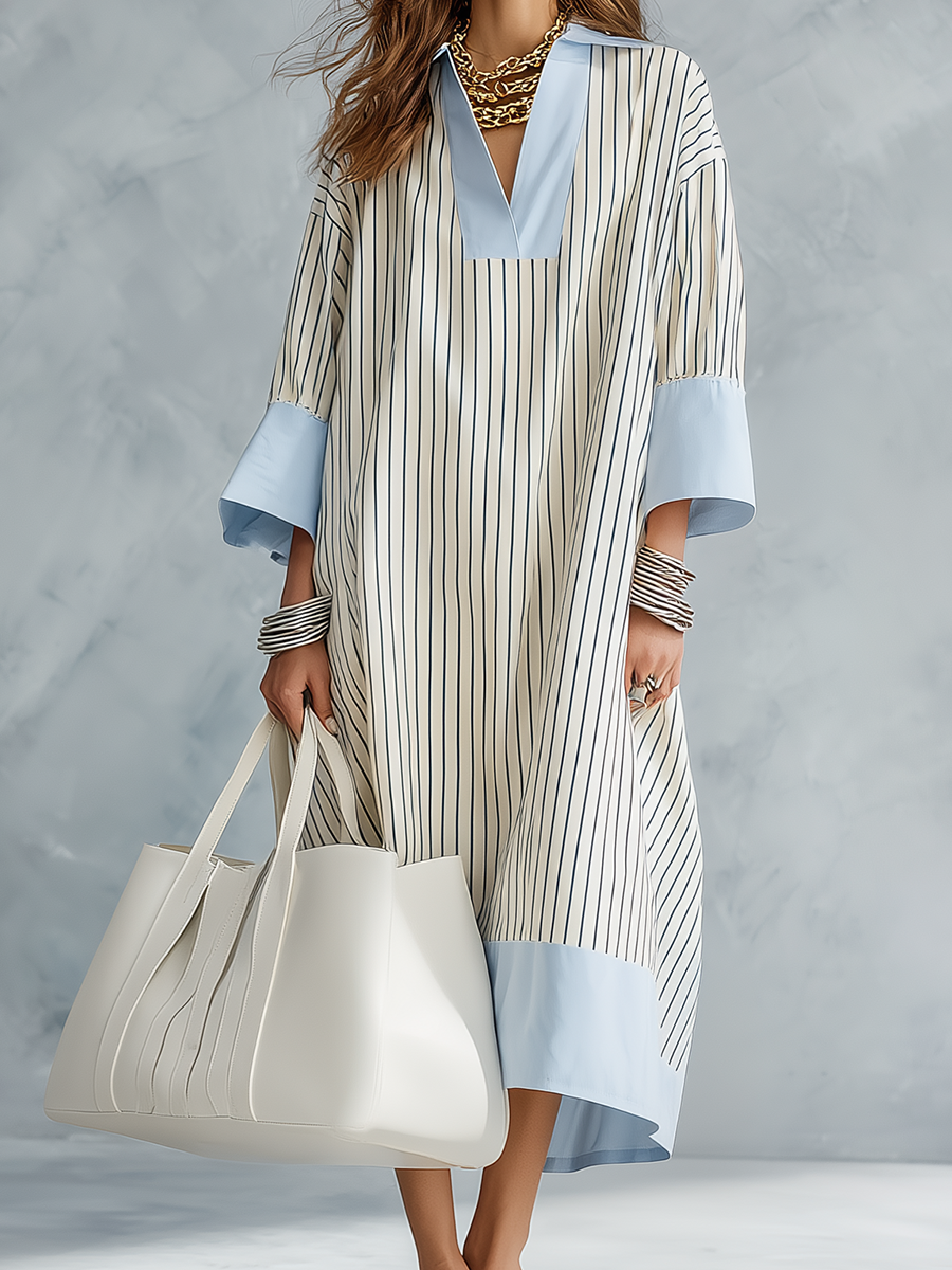 Effortless Striped Midi Dress