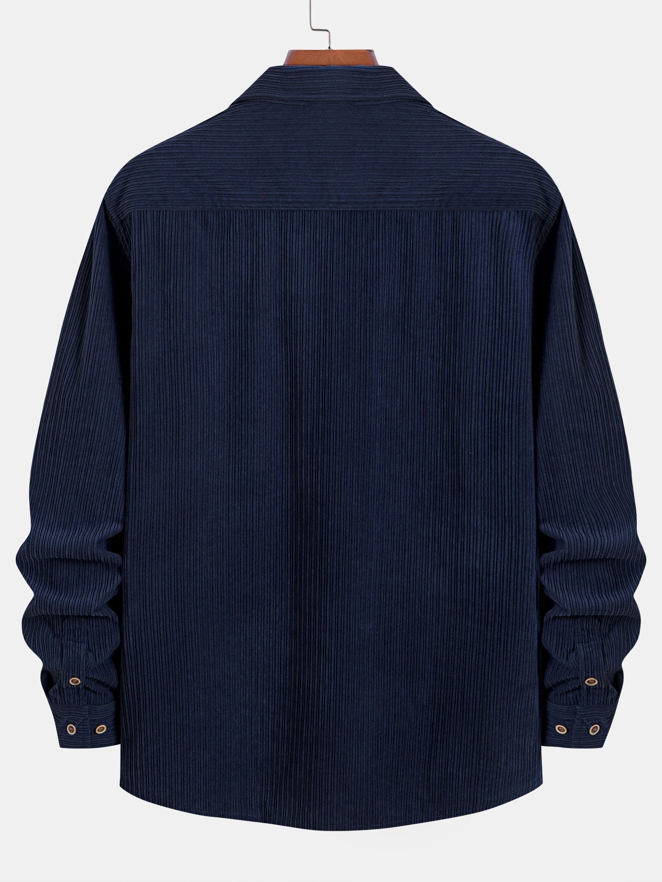Long Sleeve Corduroy Shirt with Pocket and Buttons
