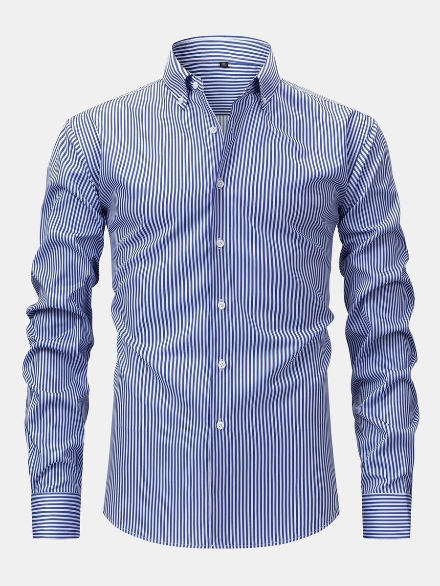 Long Sleeve Striped Shirt with Buttons