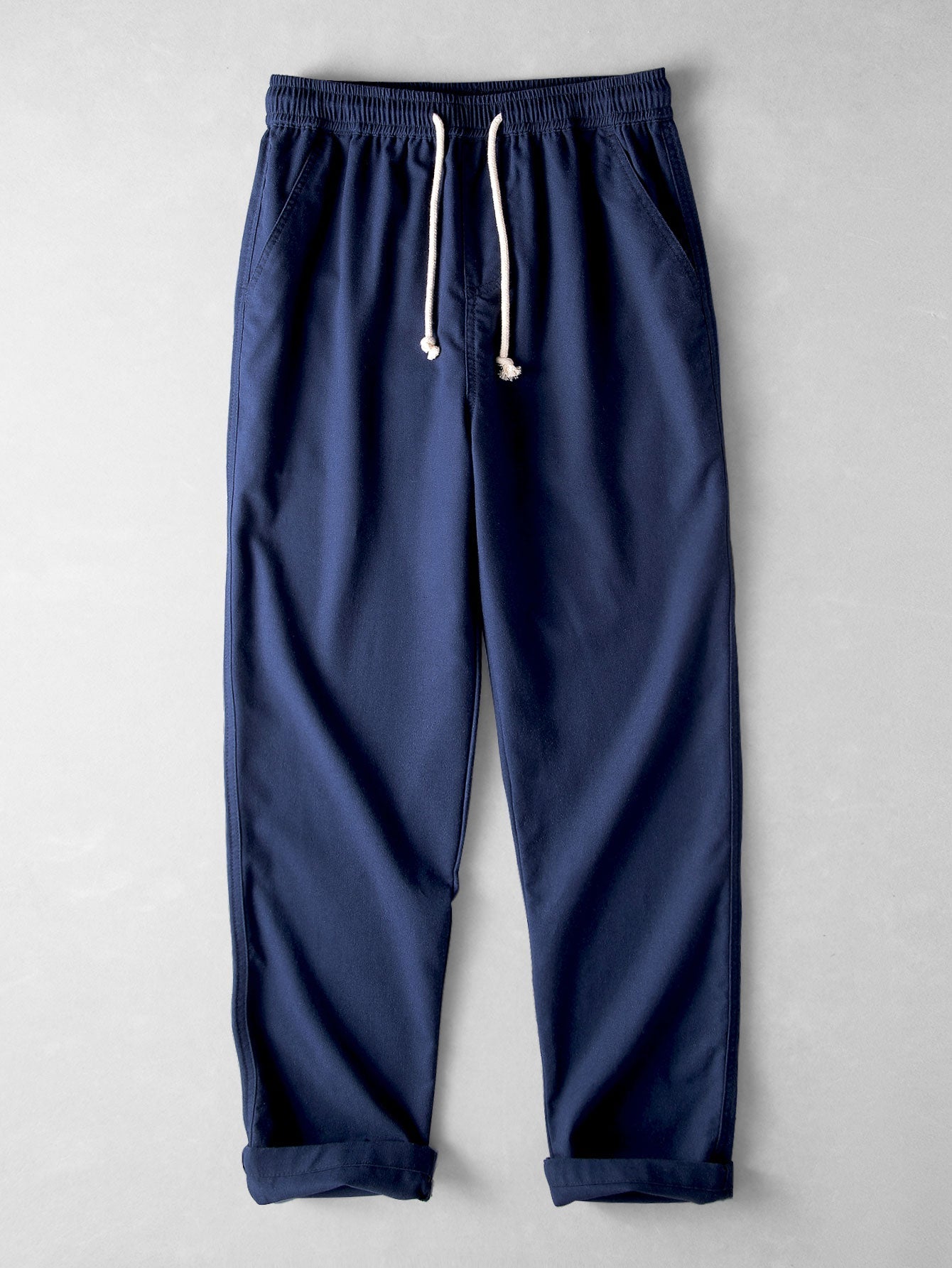 Short Sleeve Linen Look Stand Collar Shirt & Straight Leg Linen Pants