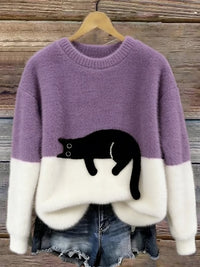 Luna | Women's Sweatshirt with Cat Pattern