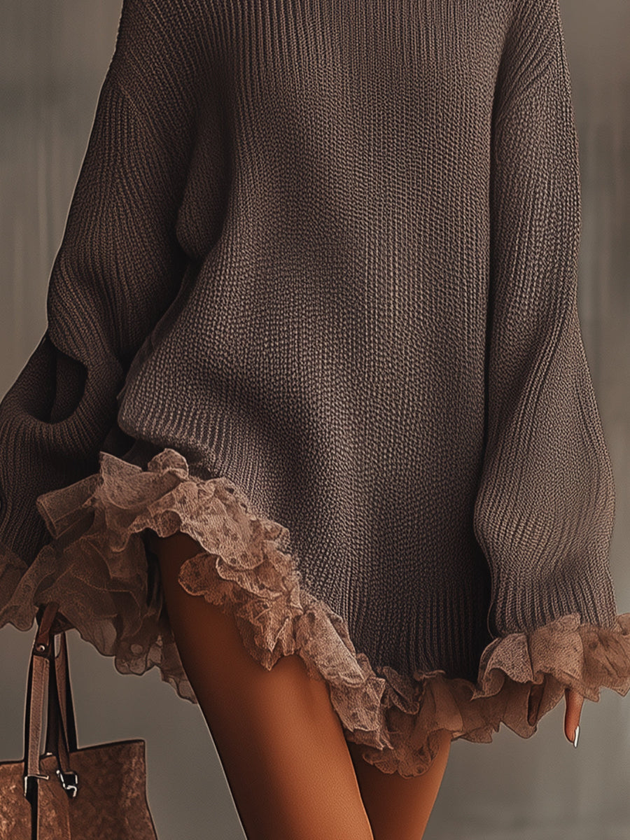 Ninette | Women's Ruffle Sweater Dress