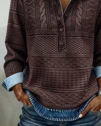 Livia – Top with Collar and Button Closure