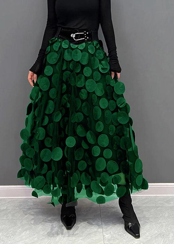 Elegant Black Dot Skirt Fall