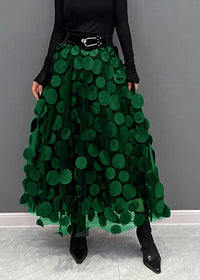 Elegant Black Dot Skirt Fall