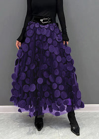 Elegant Black Dot Skirt Fall