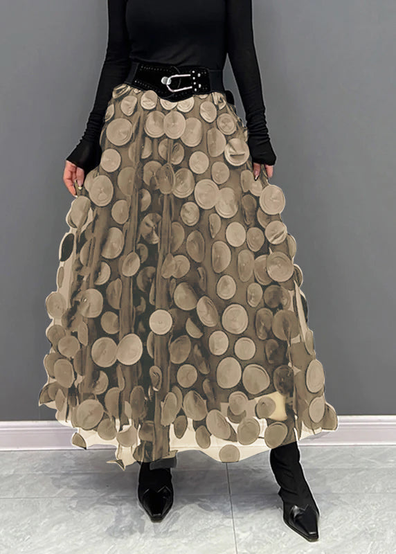 Elegant Black Dot Skirt Fall