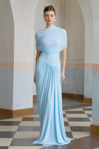 Noelle Sky Pleated Dress