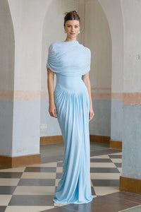 Noelle Sky Pleated Dress