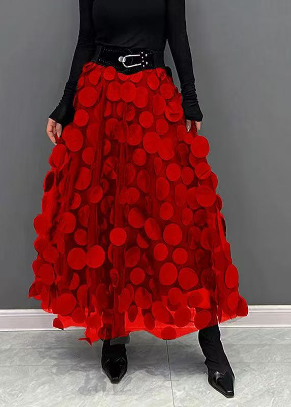 Elegant Black Dot Skirt Fall