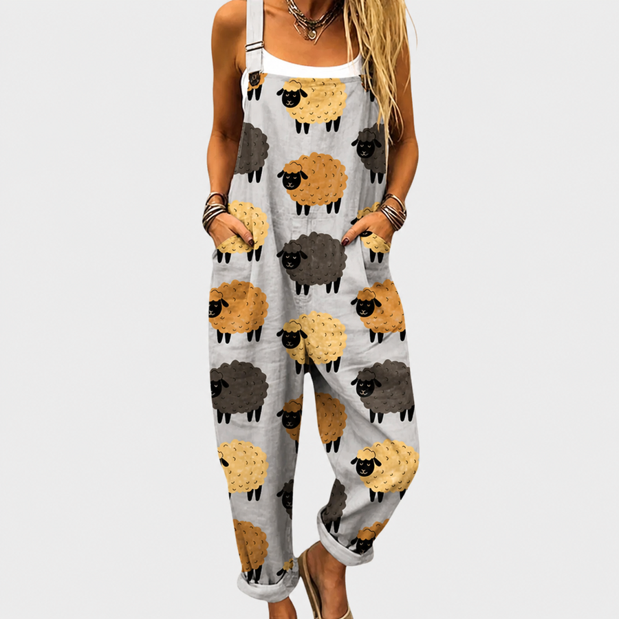 Comfortable Printed Overalls