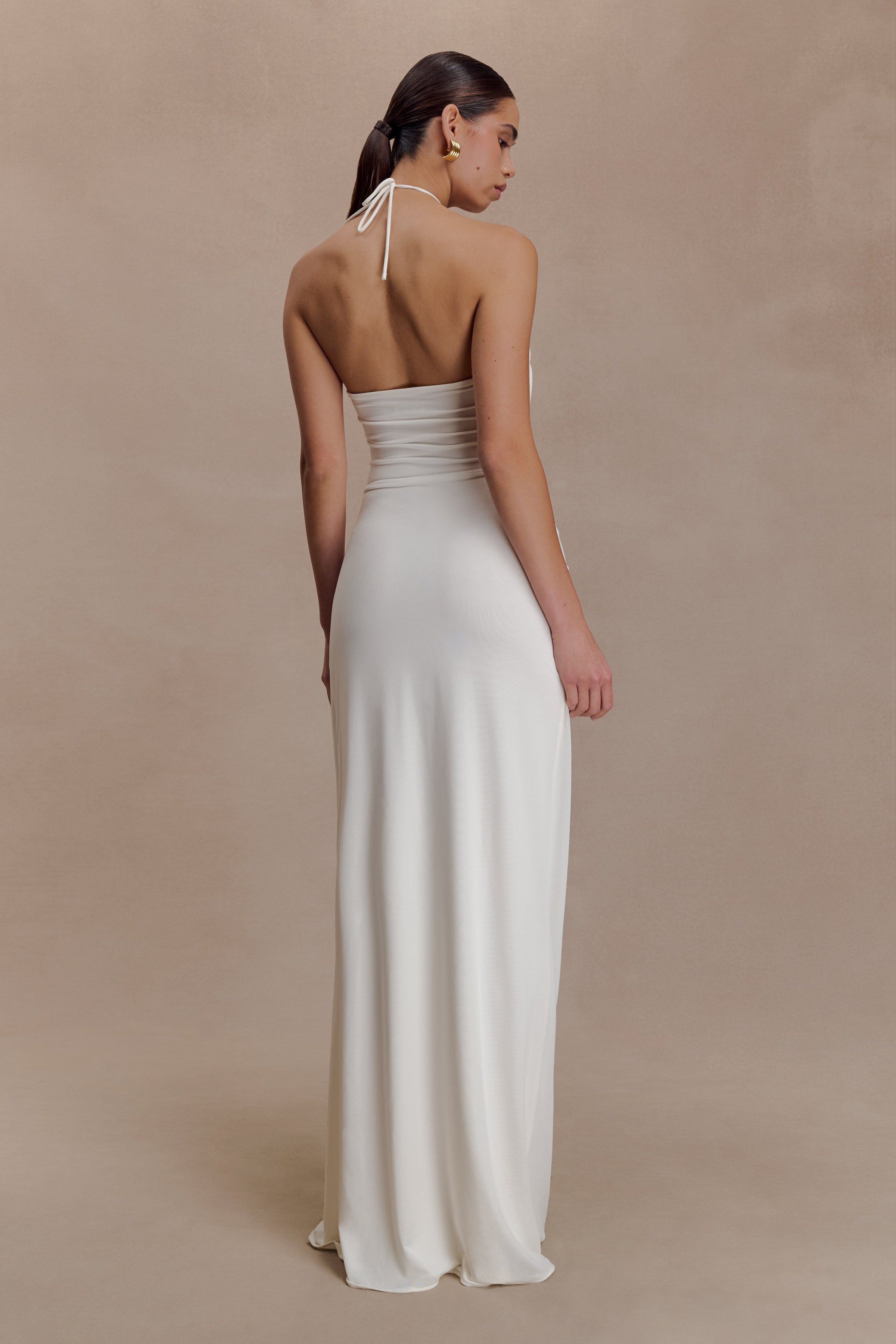 Lucy Halter Maxi Dress With Hardware - Ivory