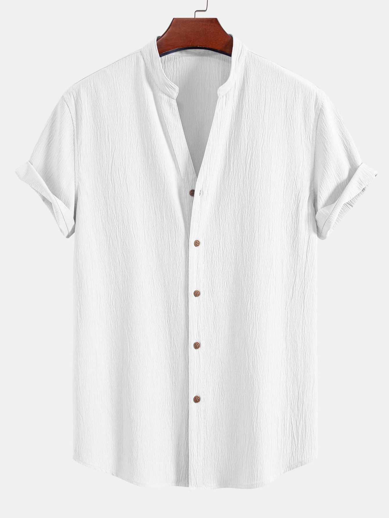 Gerimpelde textuur<tc>rood</tc> V-hals shirt &amp; kreuk textuur<tc>rood</tc> Rechte broek
