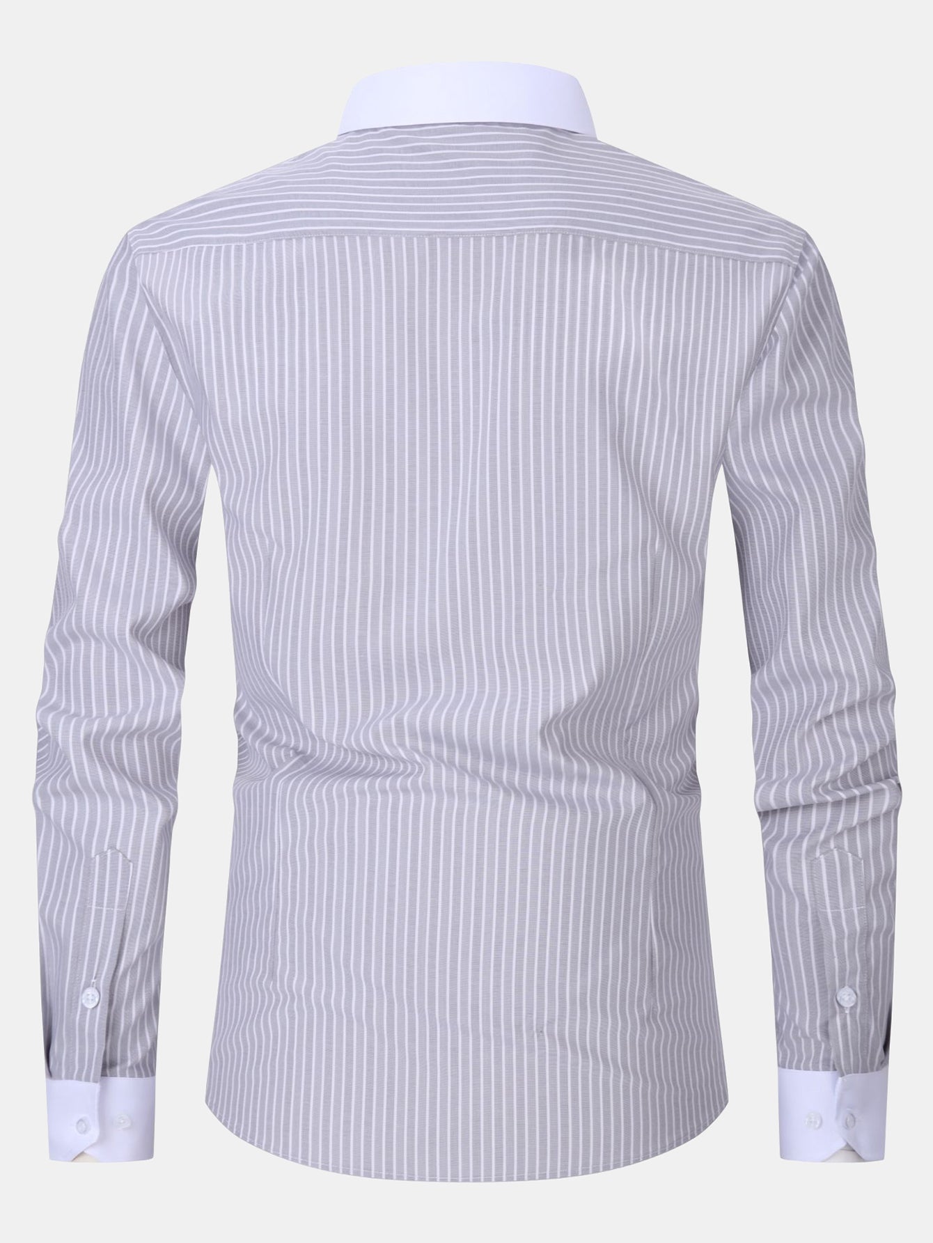 Contrast Collar Shirt with Stripes