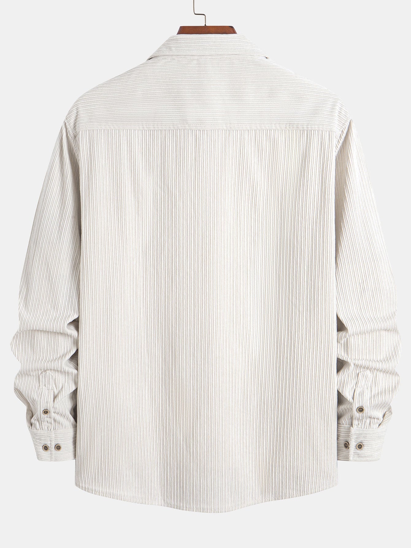 Long Sleeve Corduroy Shirt with Pocket and Buttons