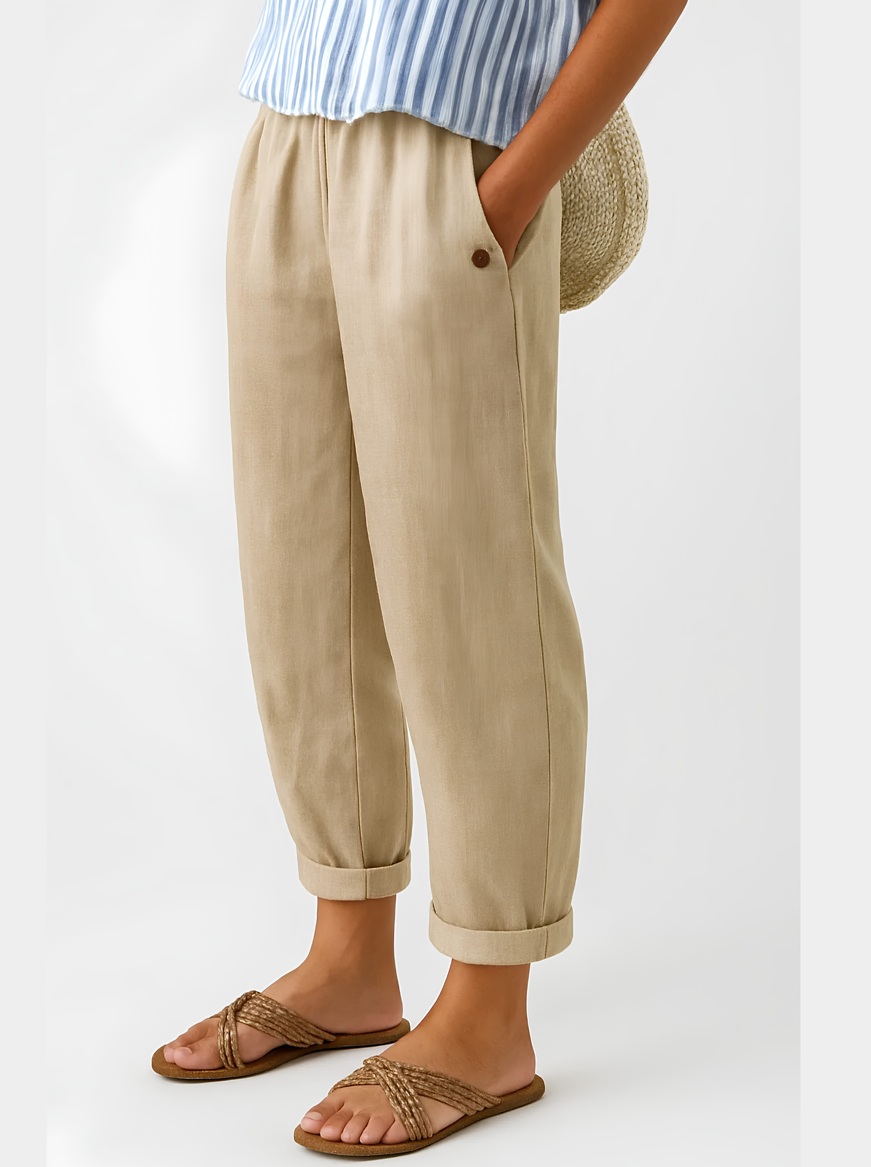 Noraya Natural Comfort Pants - Beige