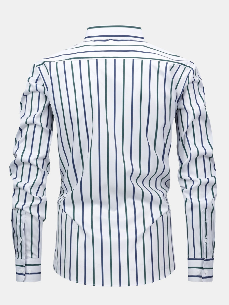 Long Sleeve Striped Button-Up Shirt