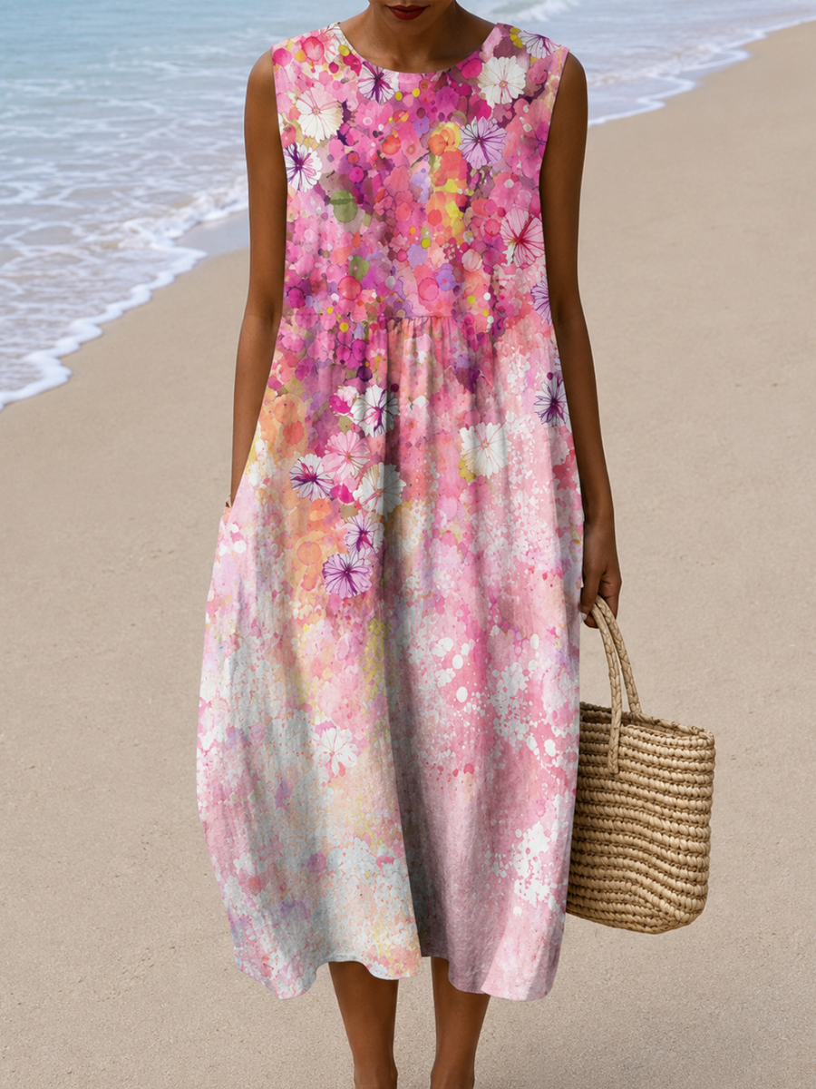 Alice - Women’s Sleeveless Relaxed Fit Midi Dress