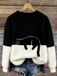 Luna | Women's Sweatshirt with Cat Pattern