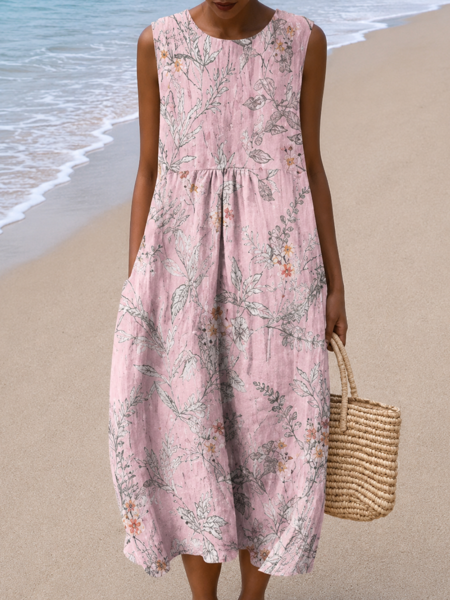 Brooklyn - Women’s Sleeveless Relaxed Fit Midi Dress